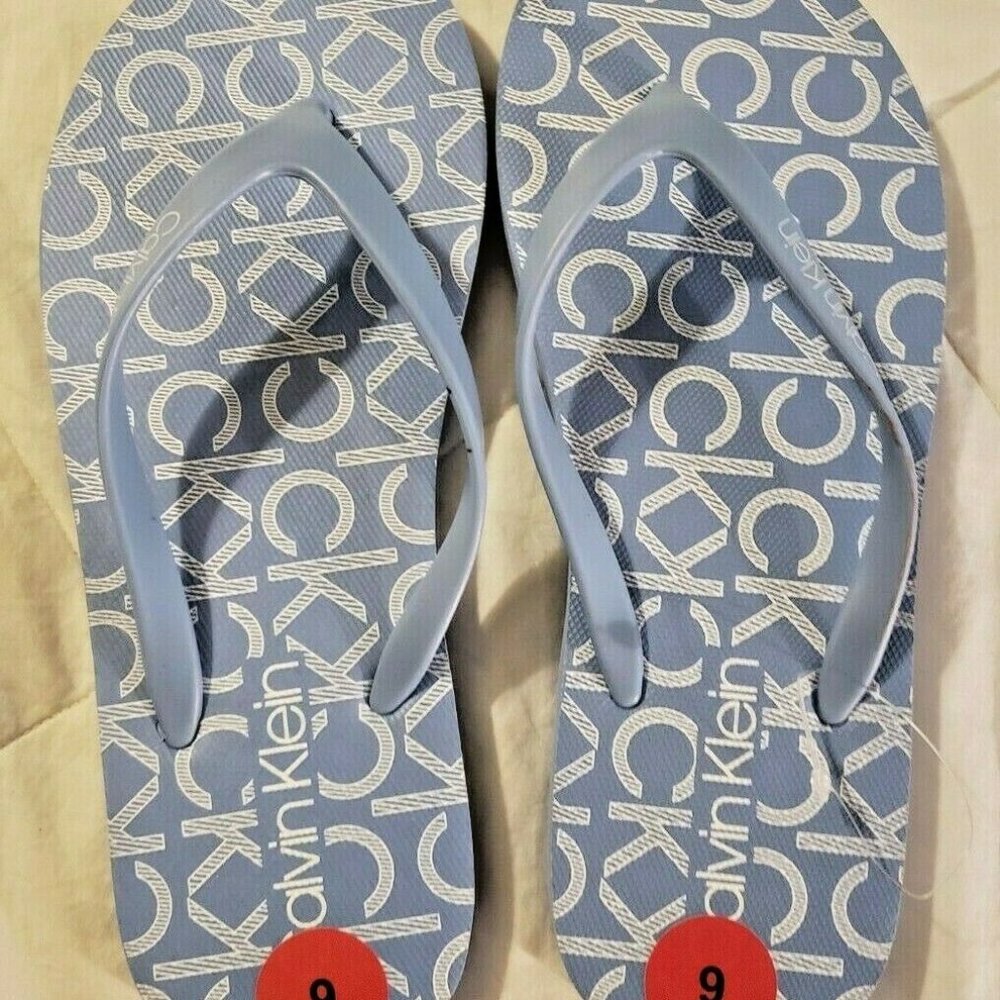 Calvin Klein Flip Flop Sandals - Light Blue - New